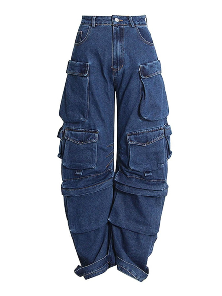 Buy Dark Blue Straight Fit Cargo Pants Online | Tistabene - Tistabene